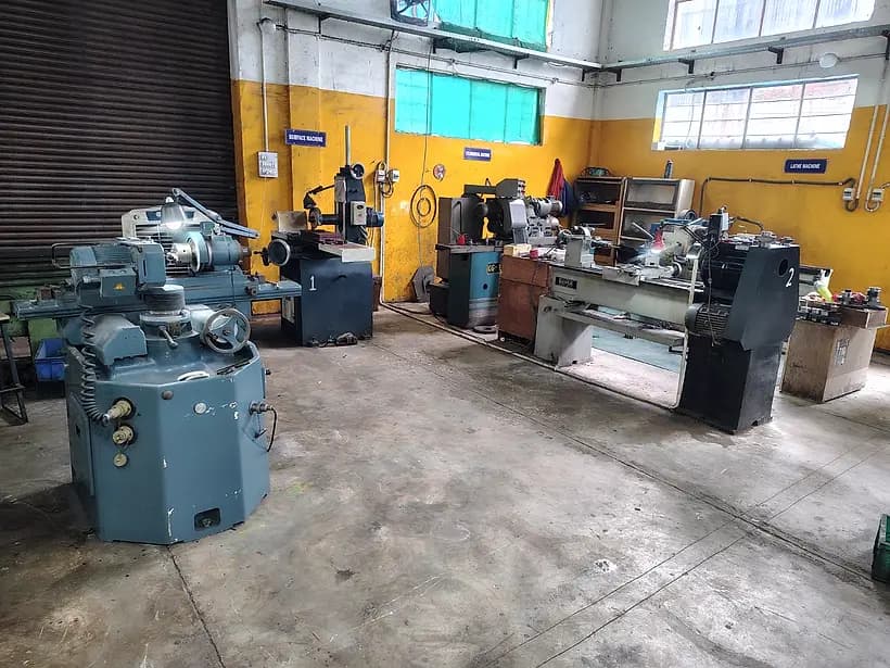 Lathes and tool grinders in the tool room