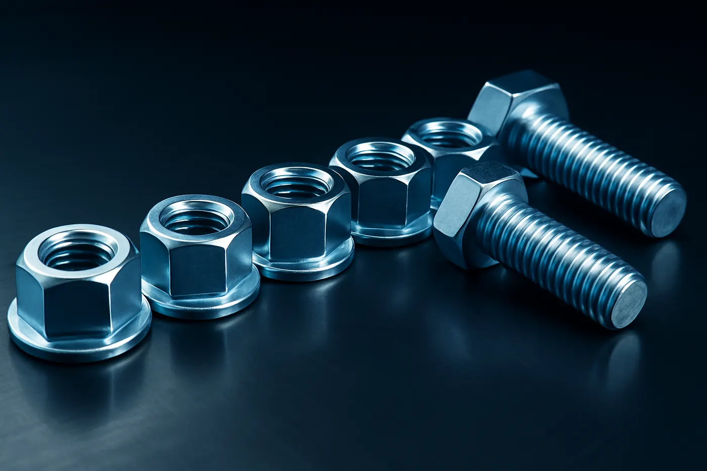 Fasteners before and after zinc electroplating